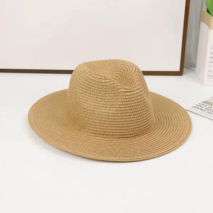 Chapeau Panama en paille, chapeau de plage pliable, casquette d'été large pour femmes et hommes