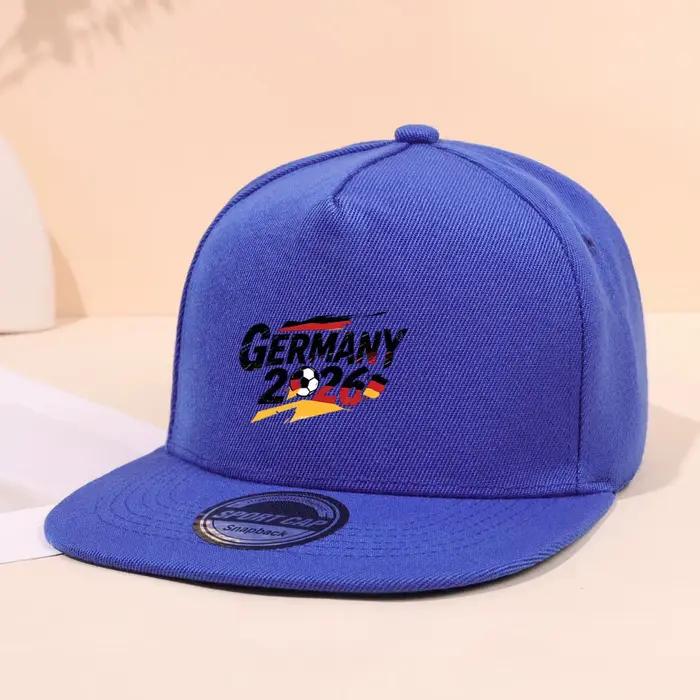 Casquette de football Allemagne 2026 à visière plate, respirante, confortable, ajustable, disponible