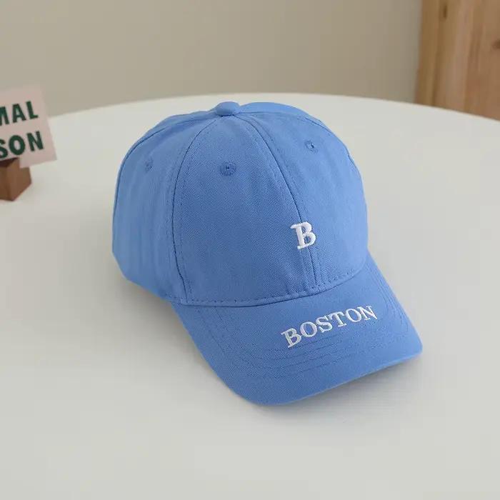 Casquette de baseball en coton brodée avec la lettre « BUSTON », à visière souple et réglable – casq