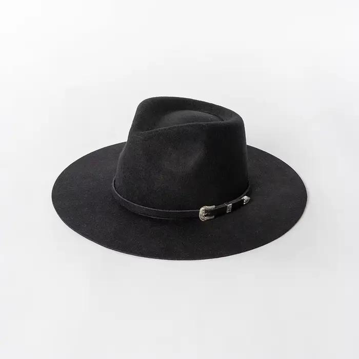 Chapeau Fedora en feutre de laine australienne 100% avec ceinture en feutre, design à la mode à larg