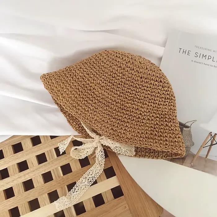 Chapeau de paille pour nouveau-né, chapeau de soleil de plage, pare-soleil, chapeau de poisson Suffo