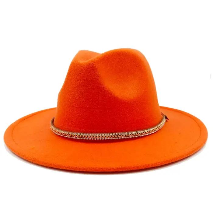 Chapeau Fedoras cousu à la main Panneau de chapeau de couleur unie irrégulier Chapeau unisexe réglab