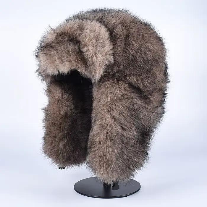 Hiver moelleux populaire russe femme fausse fourrure Bomber chapeau femmes Ushanka chaud Ski bonnets