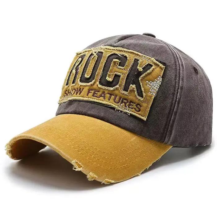 Casquette de baseball en coton brodé lettre Rock pour hommes et femmes, Gorras Snapback, sports de p