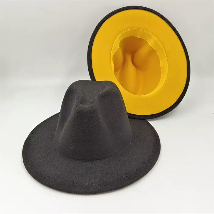 Sombreros Fedora chapeau double couleur classique Jazz chapeau en gros doux Fedora chapeau classique
