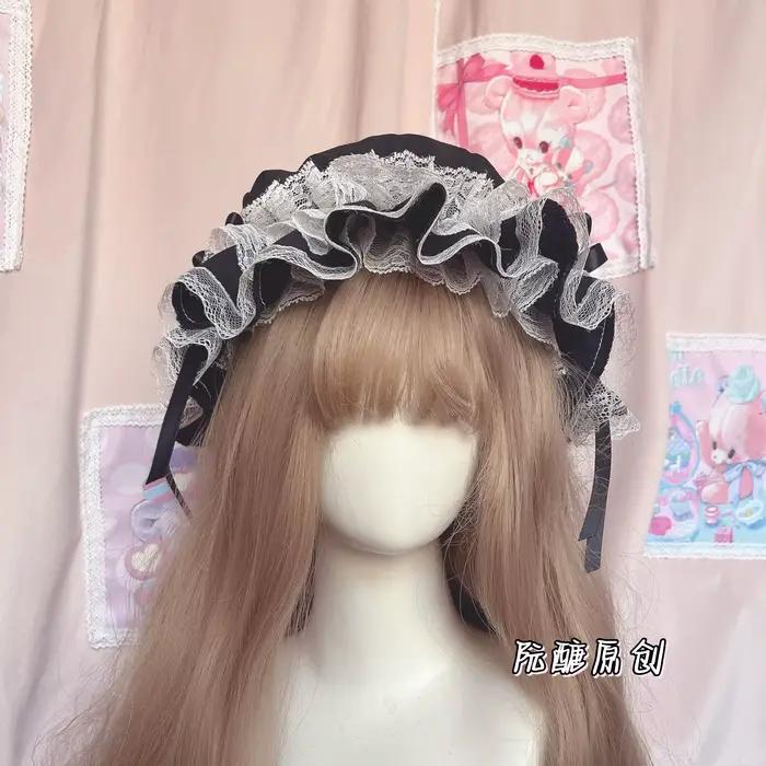 Chapeau Lolita BB, petit accessoire mignon, accessoires pour cheveux Lolita, chapeau à nœud en dente