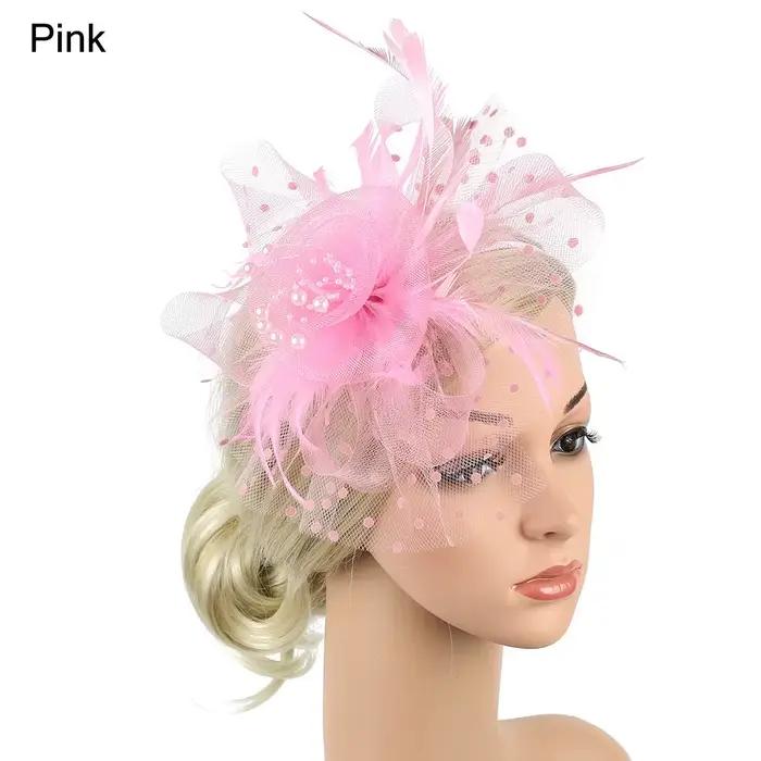 Charmant chapeau à fleurs pour femmes et filles, haut-de-forme Fascinator, accessoires pour cheveux,