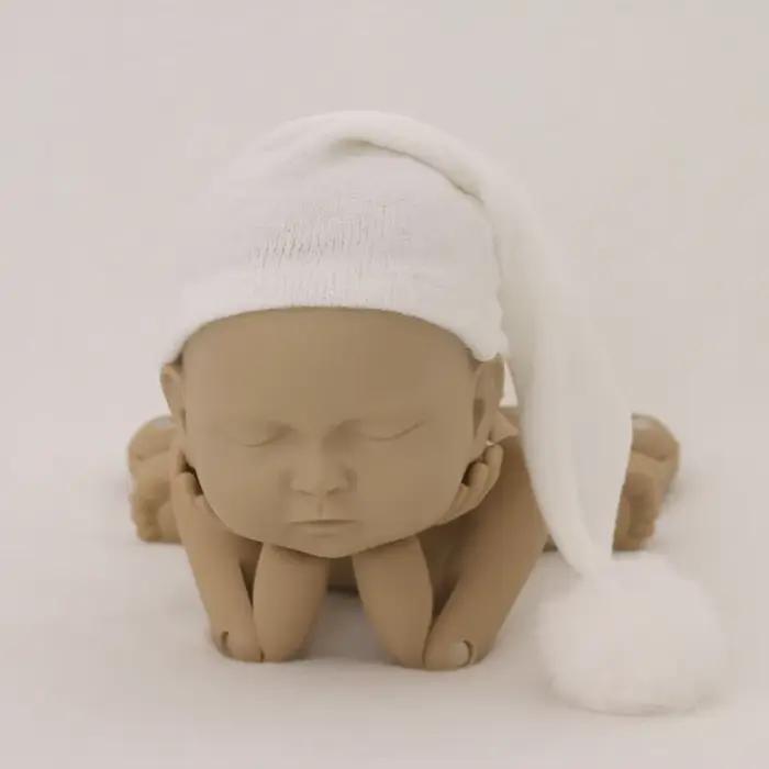 Chapeau pour nouveau-né, accessoires de photographie, boule de fourrure tricotée, bonnet pour bébé, 