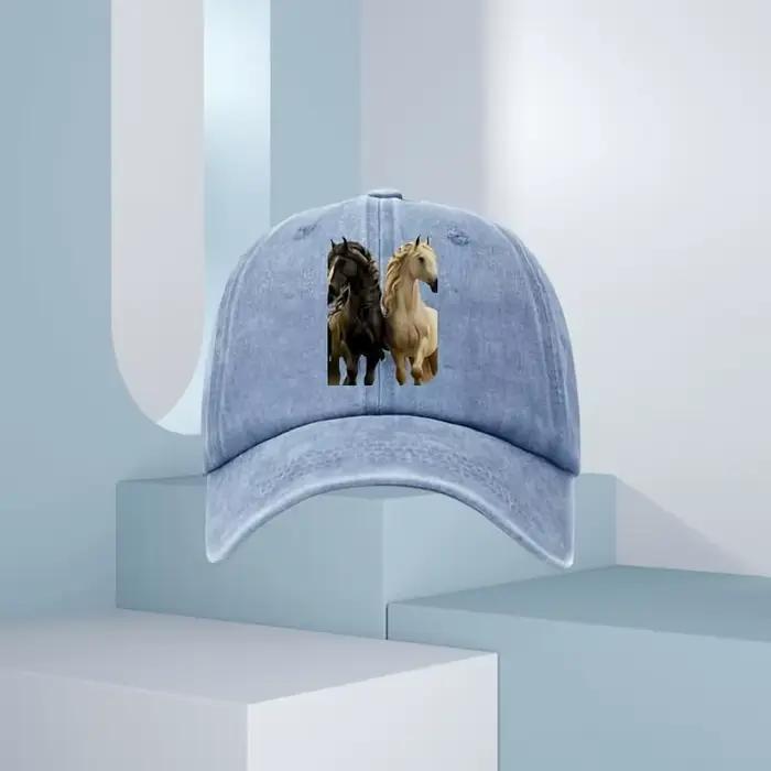 Casquette de baseball imprimée cheval 3D pour hommes, à la mode pour toutes les saisons, design chev
