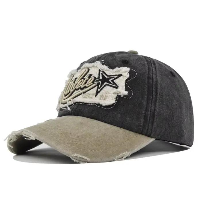 Athlète ​ Casquettes de Baseball délavées étoiles, broderie respirante, Style rétro, unisexe, confor