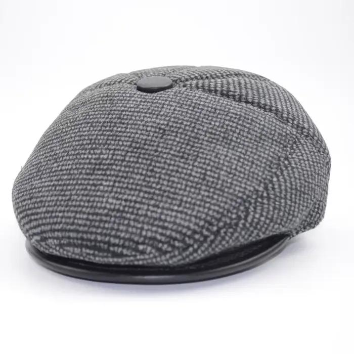 Chapeau solide pour hommes d'âge moyen, 1 pièce, chapeaux d'automne et d'hiver, protection des oreil