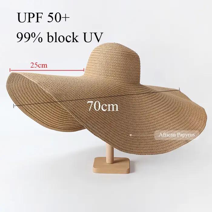 Chapeau de soleil surdimensionné à large bord de 70cm, grande Protection UV pour voyage, Chapeaux de