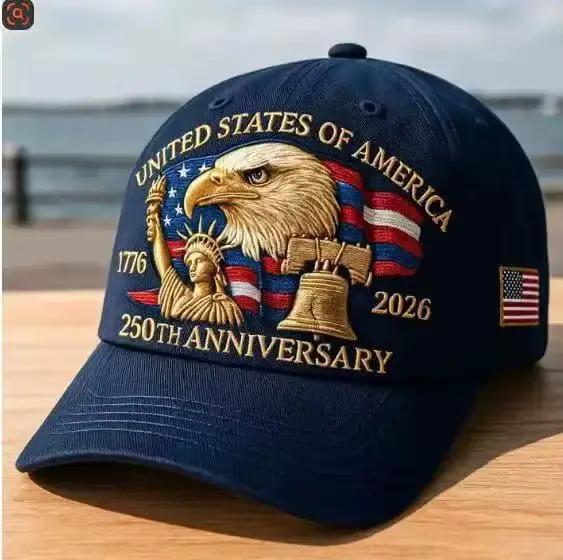Casquette de baseball imprimée American 250e anniversaire Edition ; Unisexe ; Casquette à visière br