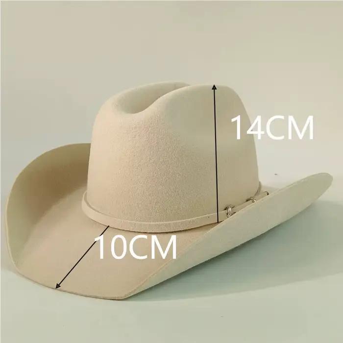 Nouveau chapeau de cowboy en feutre de laine, série automne-hiver rétro et tendance, chapeau western