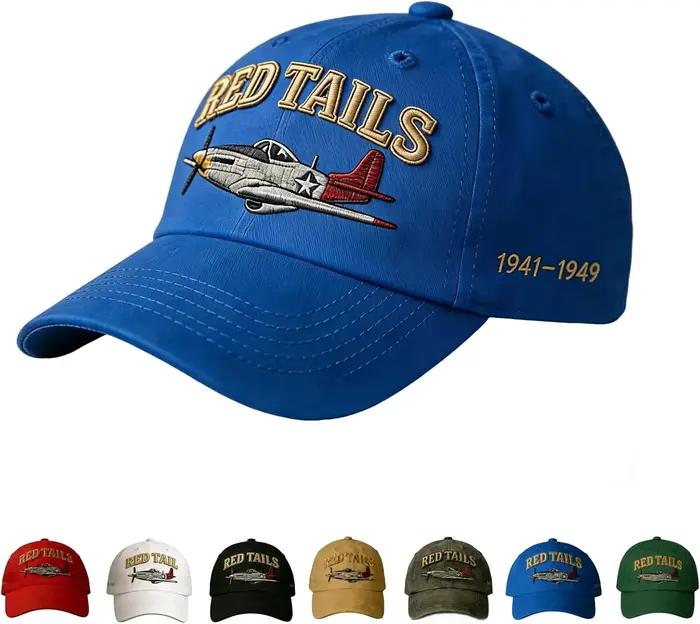 Casquette Tuskegee Airmen Red Tails Heritage, casquette de baseball vintage brodée et vieillie, chap