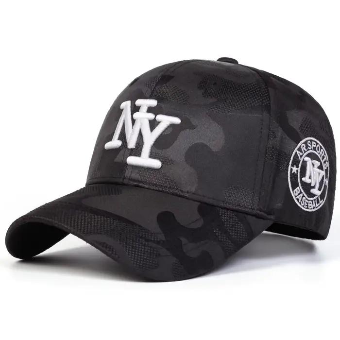 Casquette de baseball camouflage noire pour hommes et femmes, réglable, respirante, chapeau de solei