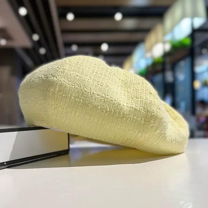 1PC Nouveau Béret Femme Printemps-Été – Chapeau Rétro Tricoté Style Peintre pour Femme – Casquette D