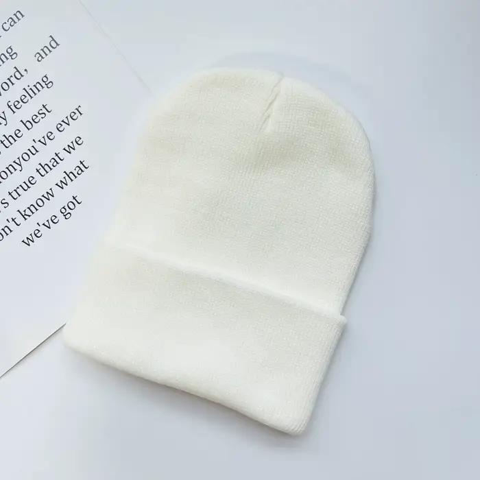 MLFO Bonnet en tricot coloré unisexe pour adultes, bonnet pour temps froid, bonnet chaud, oreillette