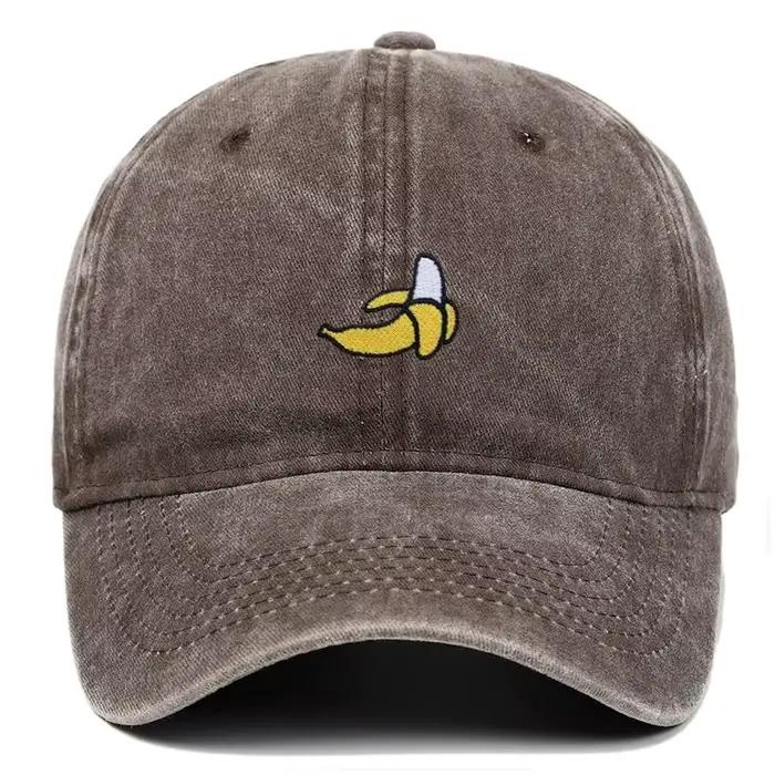 Chapeaux de Baseball brodés banane pour hommes et femmes, pare-soleil d'extérieur, chapeaux en langu