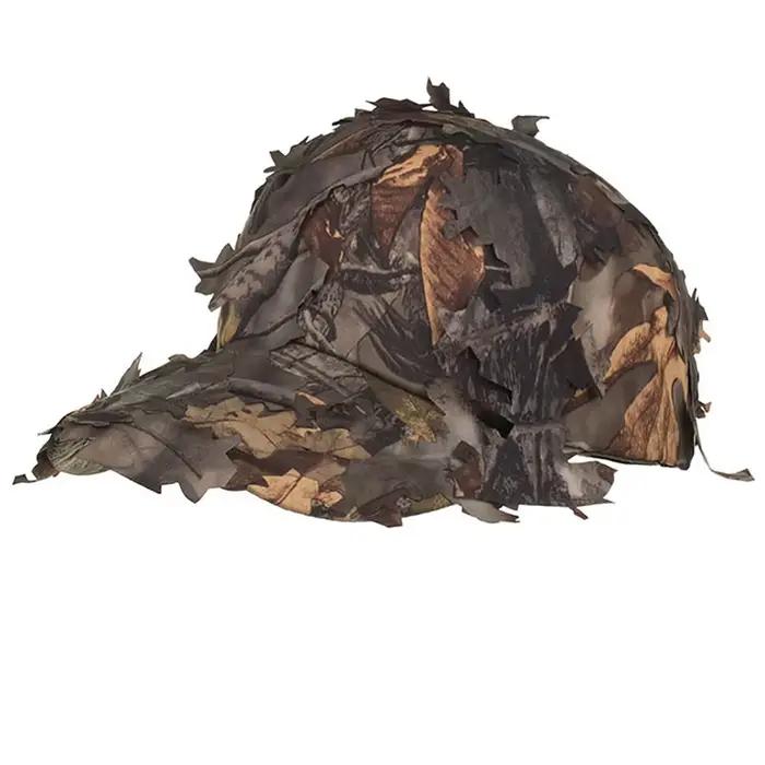 Chapeaux Boonie Camouflage Homme Feuilles 3D Casquettes Tactiques Camo Chapeaux Ghillie Chasseur Sni