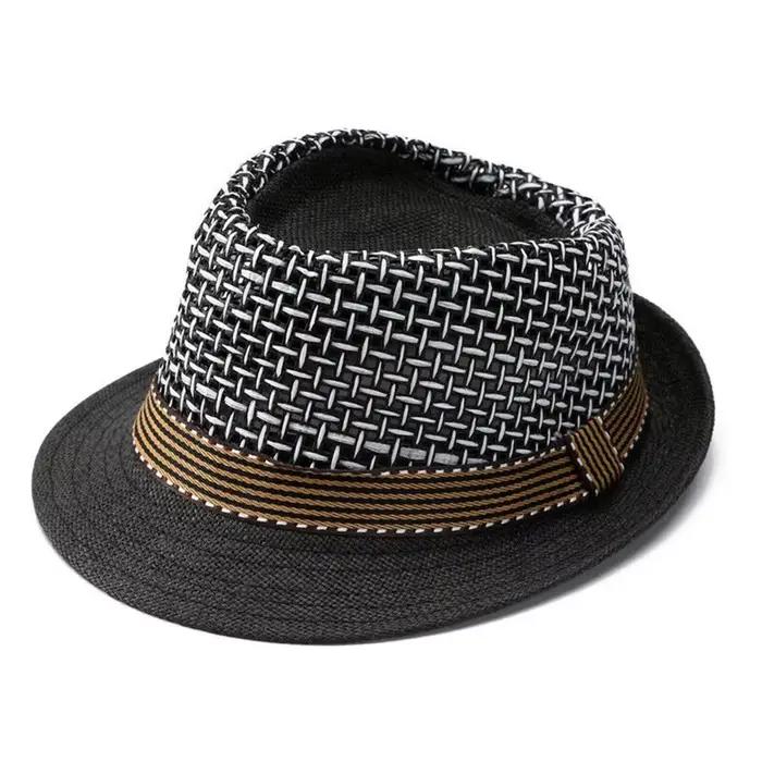 Nouveau Chapeau Trilby en Paille Respirant, Chapeau de Soleil de Plage à Bord Court, Chapeau Floral 