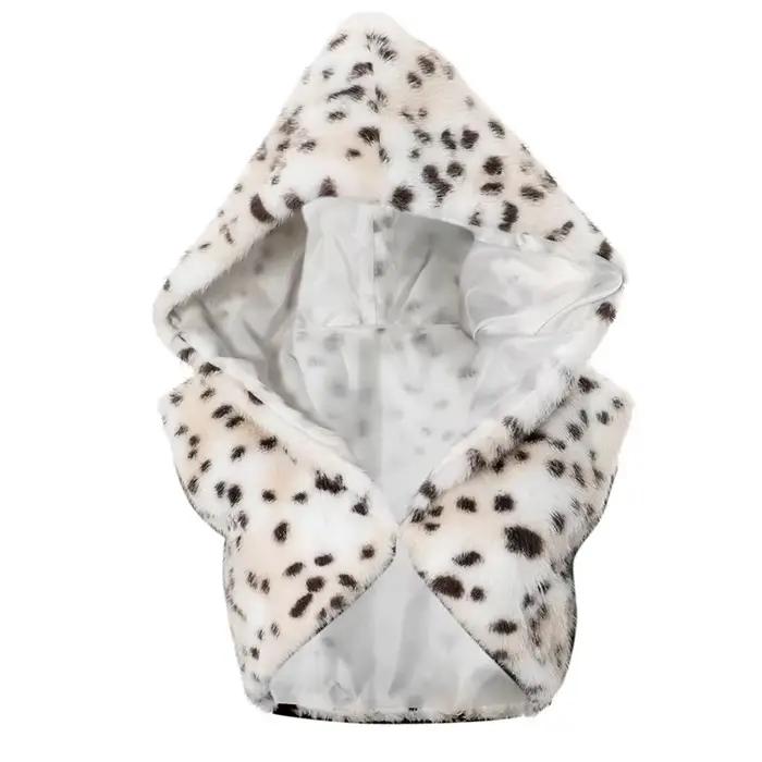 Chapeaux à capuche en fausse fourrure pour femmes et hommes, imprimé léopard, anneau chaud, écharpe,