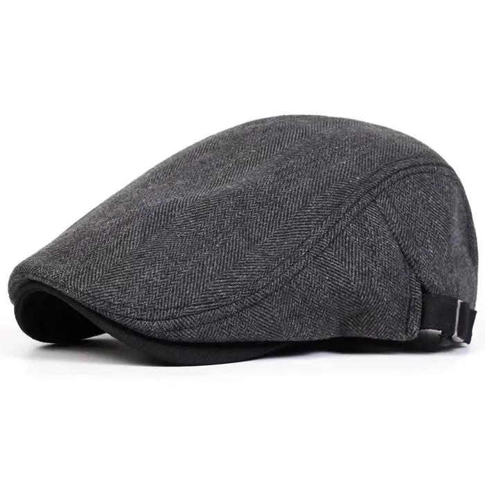 Casquettes de gavroche rétro à motif chevrons pour hommes, chapeaux de peintre britanniques, casquet