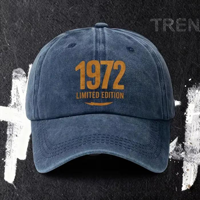 Casquette de baseball réglable édition limitée 1972, chapeau léger imprimé pour femme, casquette de 