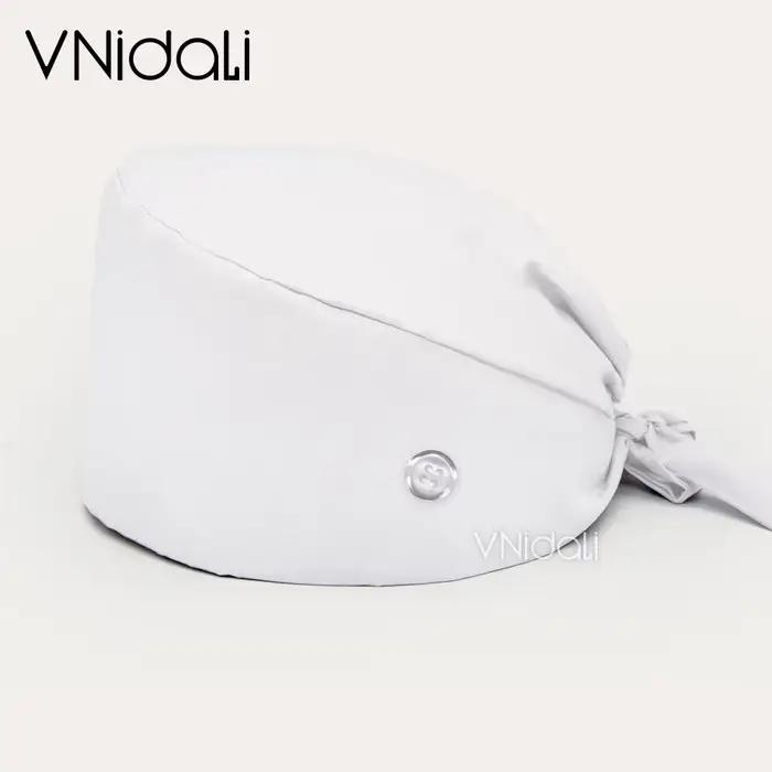 Casquette de gIslande de couleur unie avec bouton, casquettes chirurgicales de travail de toilettage