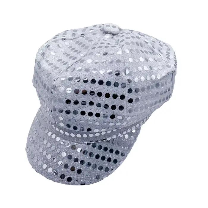 Chapeau à paillettes disco rétro des années 70 et 80 – Casquette de performance octogonale vintage
