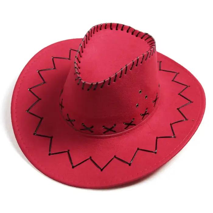 Chapeau de cowboy western en daim unisexe pour enfants, cosplay simple, à la mode, 652F