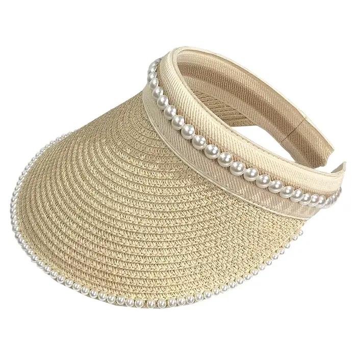 Casquette de soleil à bord large africain pour femmes, chapeau de paille décontracté, protection UV,