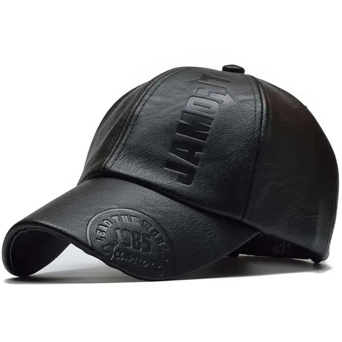 Casquette de baseball réglable en cuir PU pour hommes, chapeau de papa, para zones, casquettes de ca
