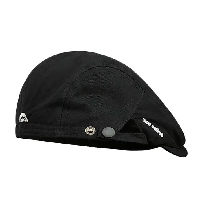 Béret décontracté brodé en coton, style vintage, casquette plate souple à porter devant et derrière,