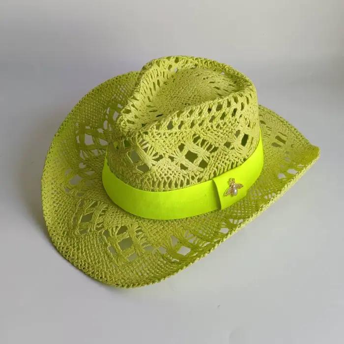Chapeau de paille Cirboy pour hommes et femmes, rouge, tissé à la main, creux, fleur de malan, chape