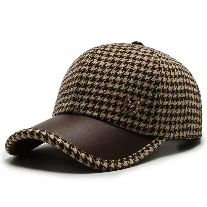 Casquette de Baseball à carreaux pour femmes, garde au chaud, coupe-vent, tendance sauvage, pour l'h