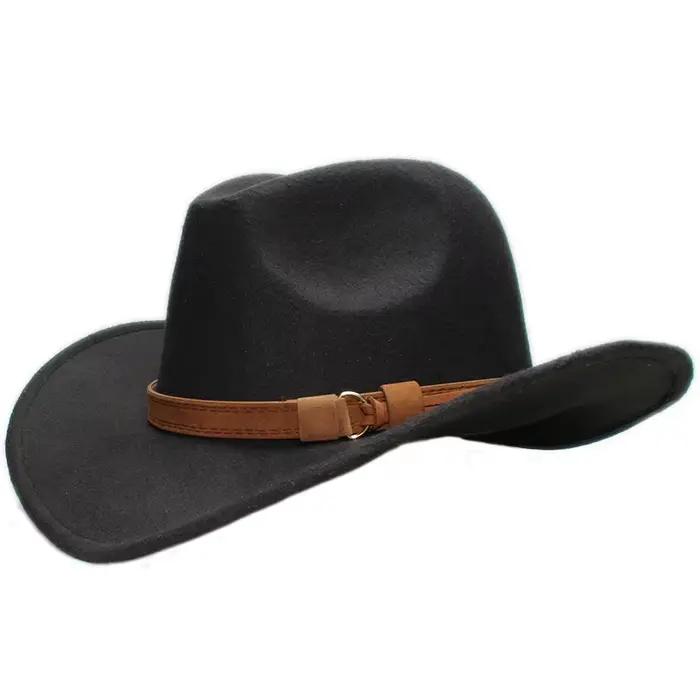 Vintage Parent-enfant femmes hommes/enfant enfant laine à large bord Cowboy Western chapeau Cowgirl 