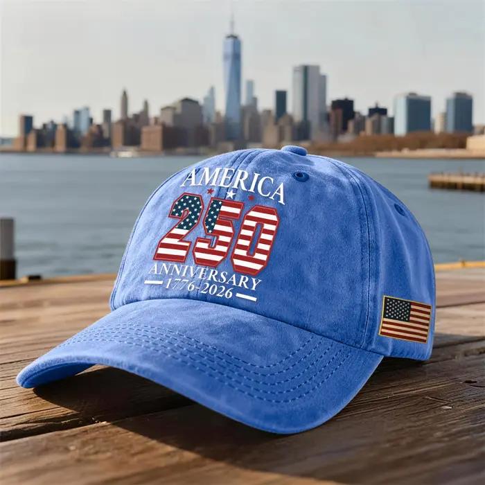 Casquette de baseball vintage réglable America 250, édition anniversaire 250, célébrant la fête de l