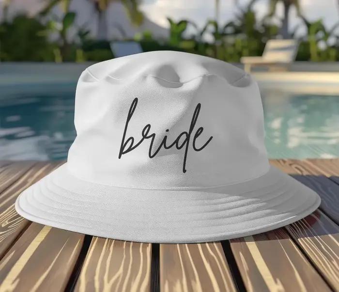 Chapeau seau pour marié, cadeau pour future mariée, fournitures de fête d'enterrement de vie de jeun