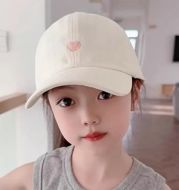 Casquettes de baseball pour enfants, garçons et filles, chapeau de soleil avec motif cœur creux, cas