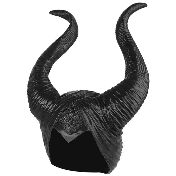 Coiffe de déguisement d'Halloween, chapeau noir avec cornes de reine