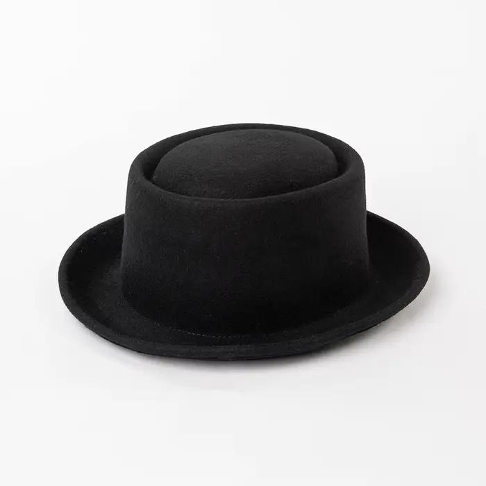 Chapeau de tarte de porc 100% laine à la mode Fedora pour hommes femmes automne hiver chaud laine ch