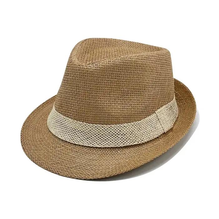 Chapeau de jazz britannique pour hommes, nouveau style printemps-été, chapeau de paille anti-UV, cha