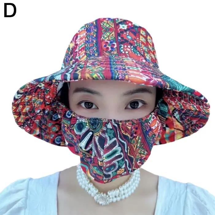 Chapeau de soleil anti-UV pour femmes, protection solaire pliable, casquettes à imprimé floral, soin