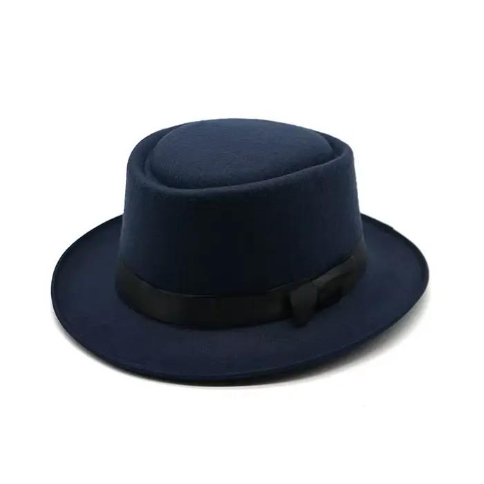 Chapeau anderen Feutre pour Femme et Homme, Casquettes Fedora à Large Bord avec Ruban, Vintage et Él
