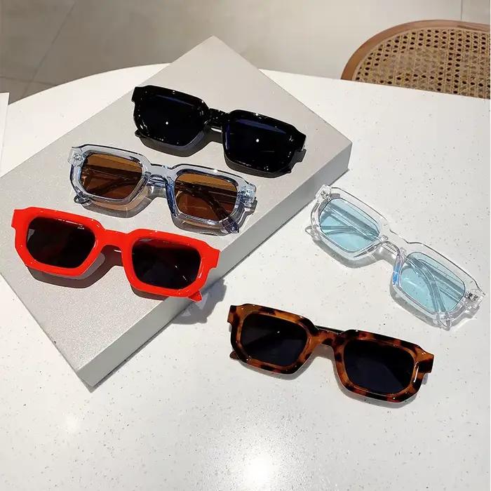 Lunettes de soleil vintage rectangulaires pour hommes, monture PC, style rétro, verres de luxe, desi