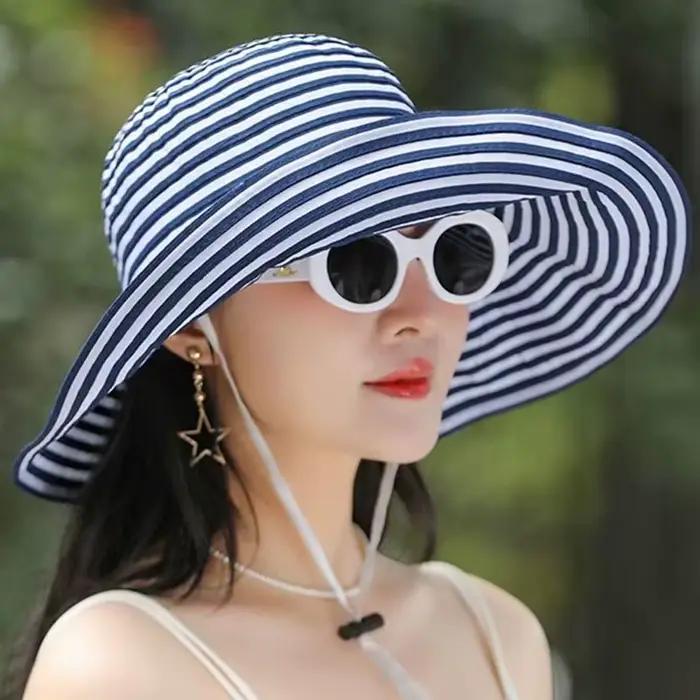Chapeau de pêcheur pliable pour femmes, protection solaire en bord de mer, chapeau de bassin à la mo