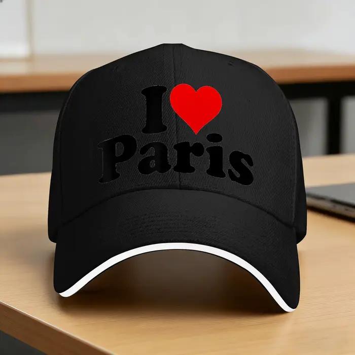 Casquette de baseball I Love Heart Paris France, casquette de camionneur pour sports de plein air, p