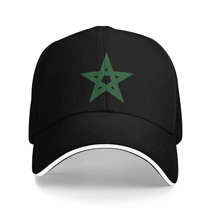 Casquette de baseball décontractée d'été unisexe avec drapeau du Maroc, style camionneur, pour le te