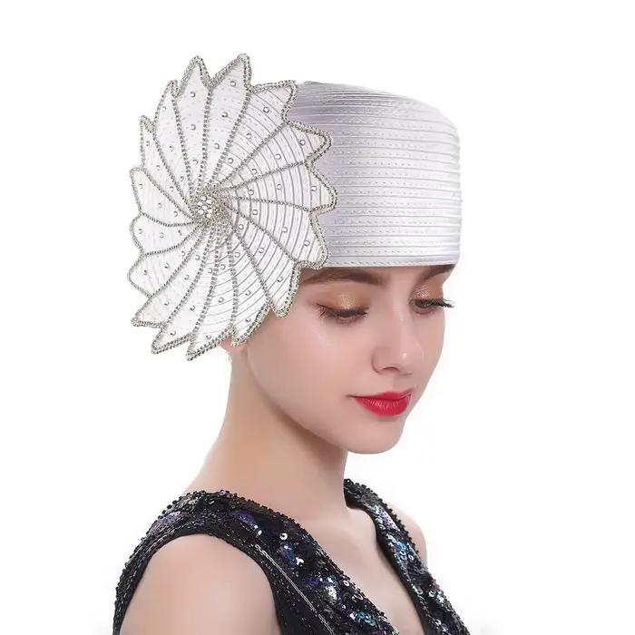 Chapeau fascinateur de banquet pour femme – Derby Kentucky en satin et chapeau d'église – Couvre-che